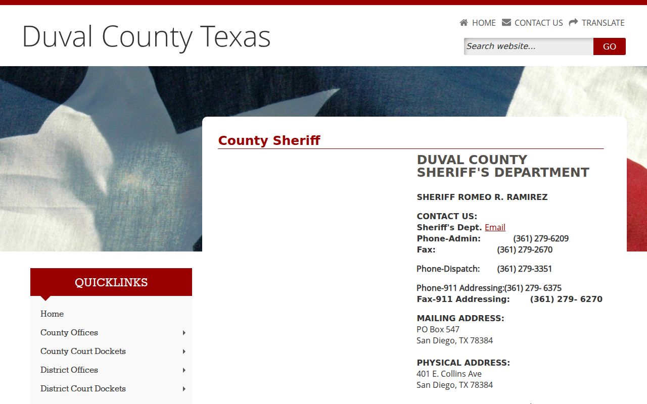 Duval County arrest records and sheriff contact page