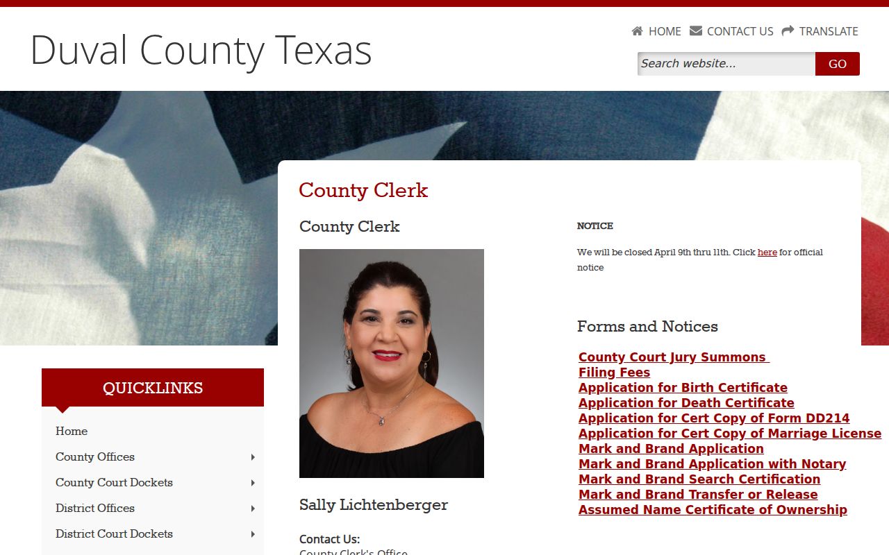 Duval County misdemeanor court case records at the County Clerk
