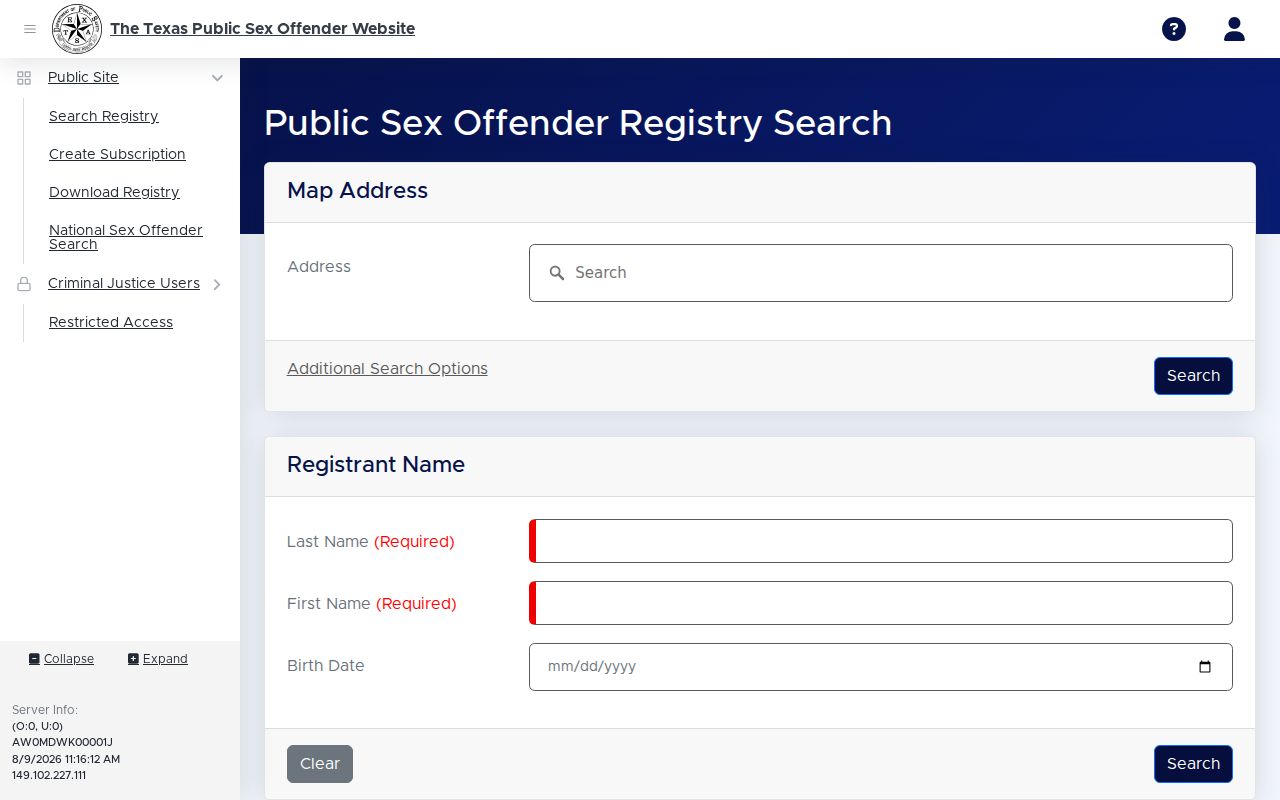 Duval County sex offender lookup search form